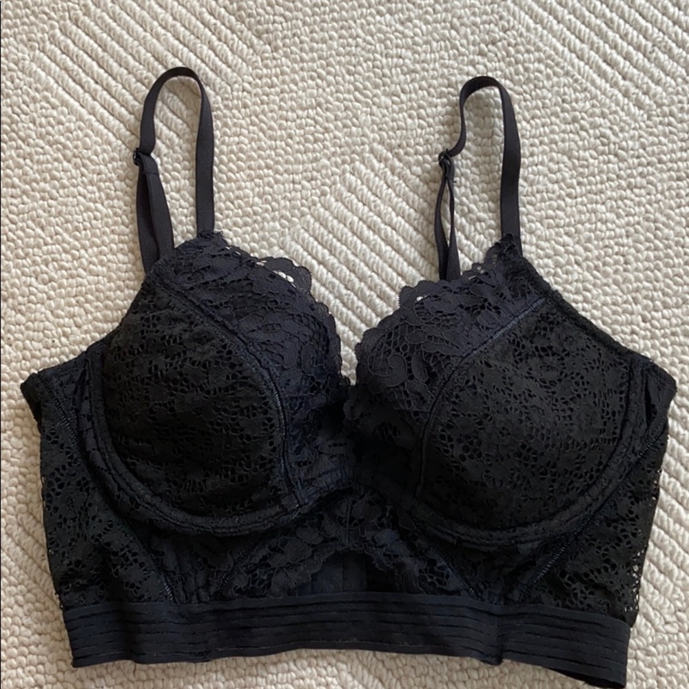 Victoria secret, black plunge corset
